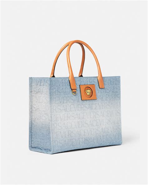 versace tote perfume|Versace denim tote bag.